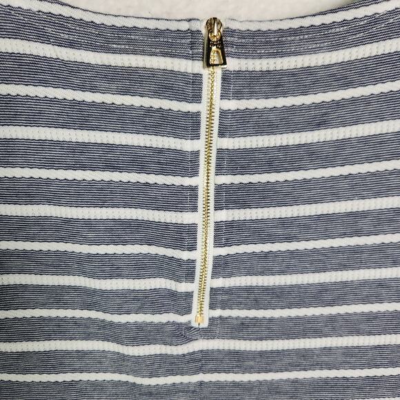 Sail to Sable Nautical Stripe Shift Dress Sz XS Blue Vacation Old Money Preppy - Picture 8 of 12